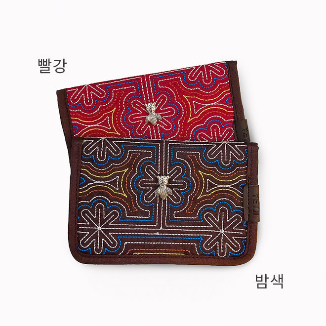 [KOREAN MUSEUM LIFE] color thread quilted pouch dragon gate card wallet