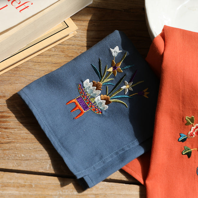 [KOREAN MUSEUM LIFE] embroidered lucky flower handkerchief