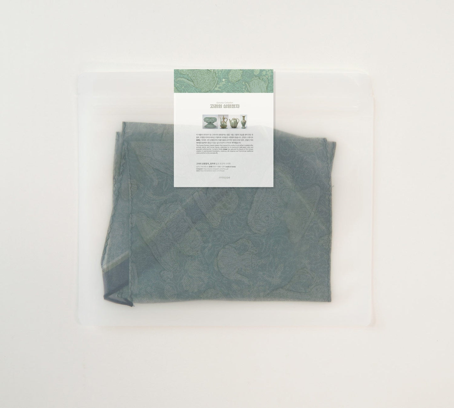 [KOREAN MUSEUM LIFE] goryeo style celadon silk organza scarf