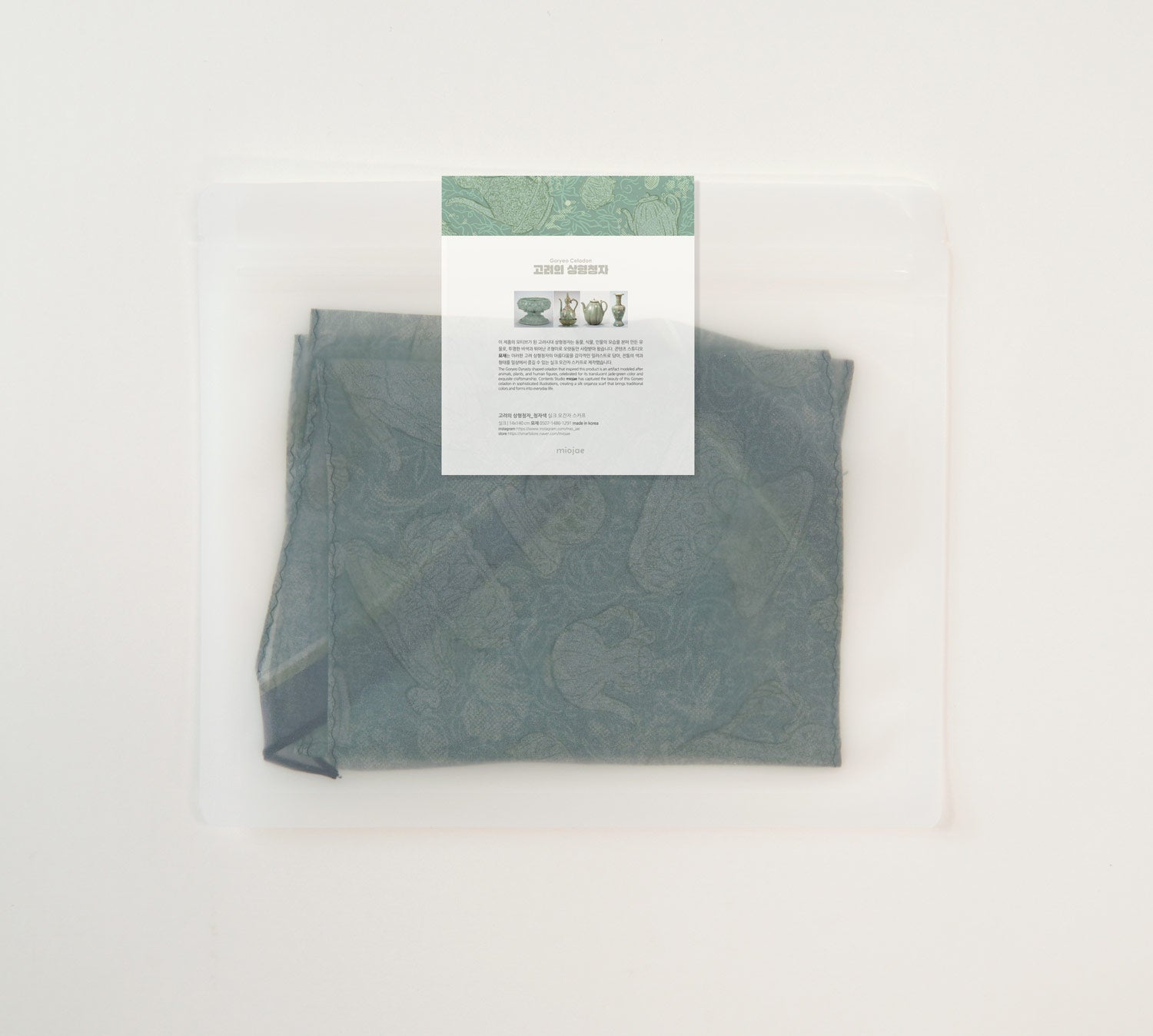 [KOREAN MUSEUM LIFE] goryeo style celadon silk organza scarf