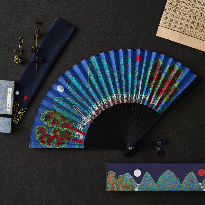 [KOREAN MUSEUM LIFE] traditional minhwa fan (irwol obongdo)