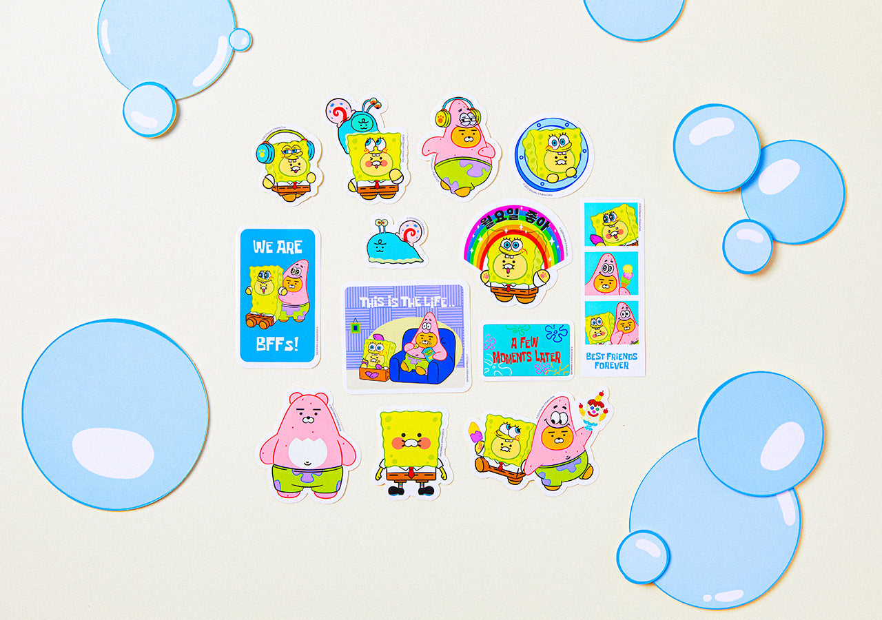 [Kakao Friends]SpongeBob x Kakao Friends  Sticker Set_Friends