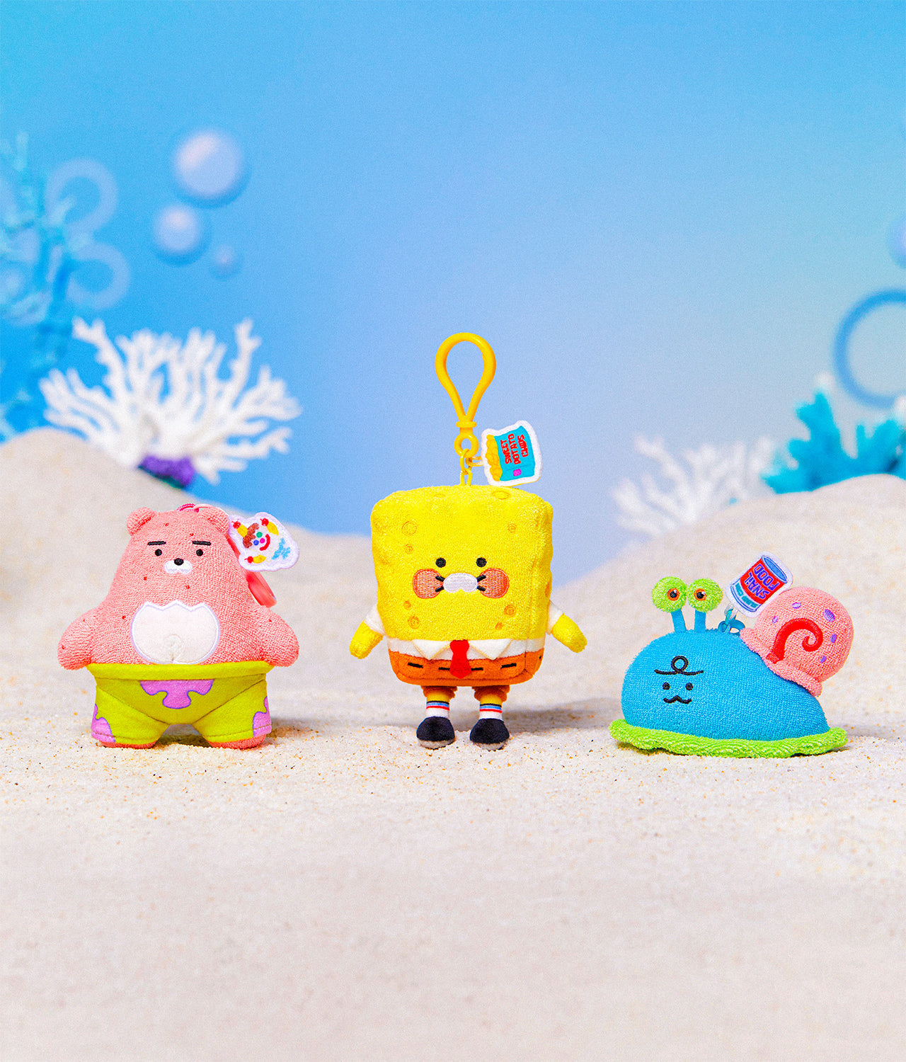 [Kakao Friends]SpongeBob x Kakao Friends Plush Keyring_Ryan / Chunsik / Jordy