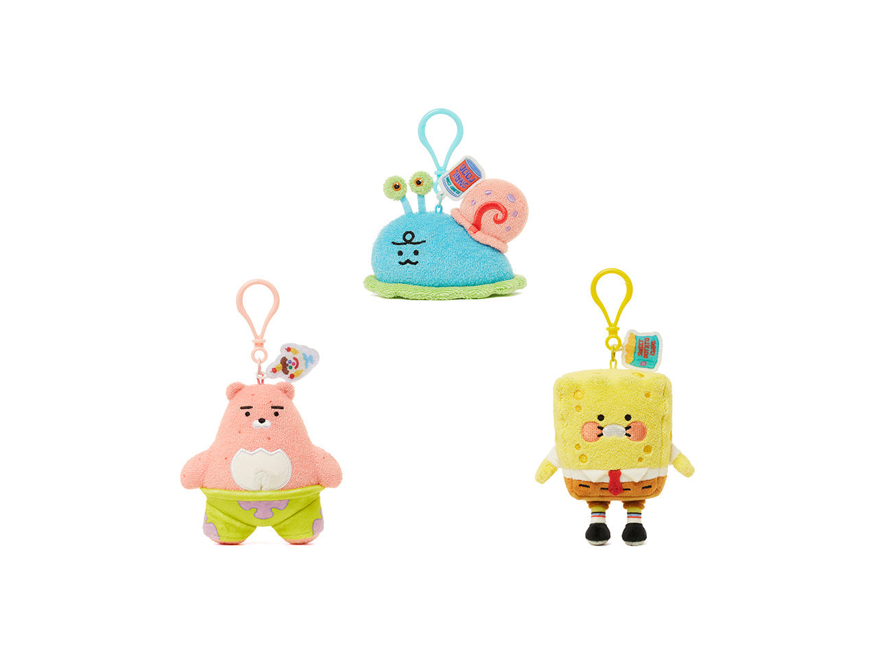 [Kakao Friends]SpongeBob x Kakao Friends Plush Keyring_Ryan / Chunsik / Jordy