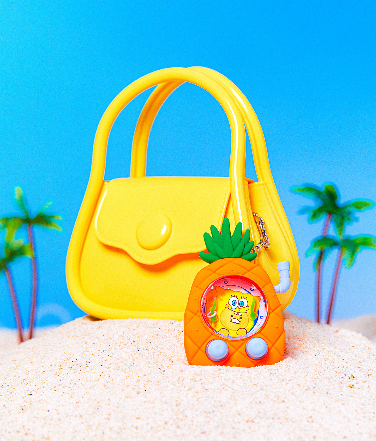 [Kakao Friends]SpongeBob x Kakao Friends Water Moving Figure Keyring