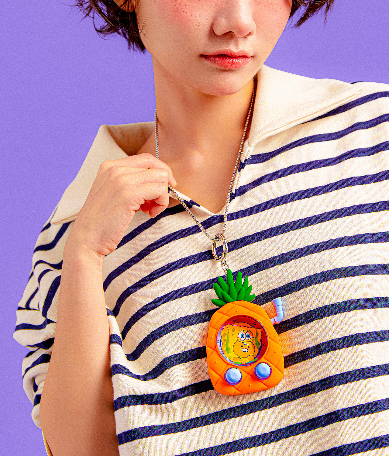 [Kakao Friends]SpongeBob x Kakao Friends Water Moving Figure Keyring