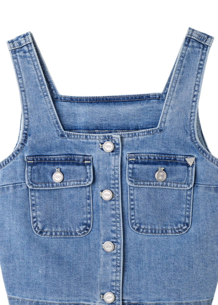 Women's M-Tone Pocket Vest (Medium Blue) Worn by NMIXX