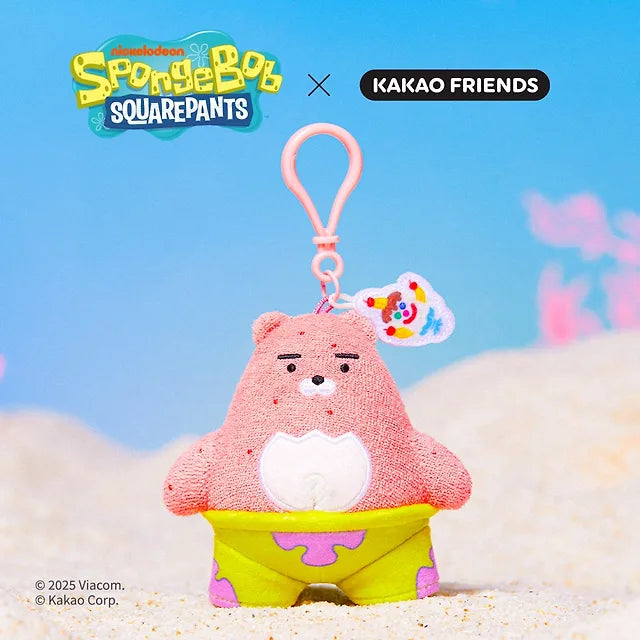 [Kakao Friends]SpongeBob x Kakao Friends Plush Keyring_Ryan / Chunsik / Jordy