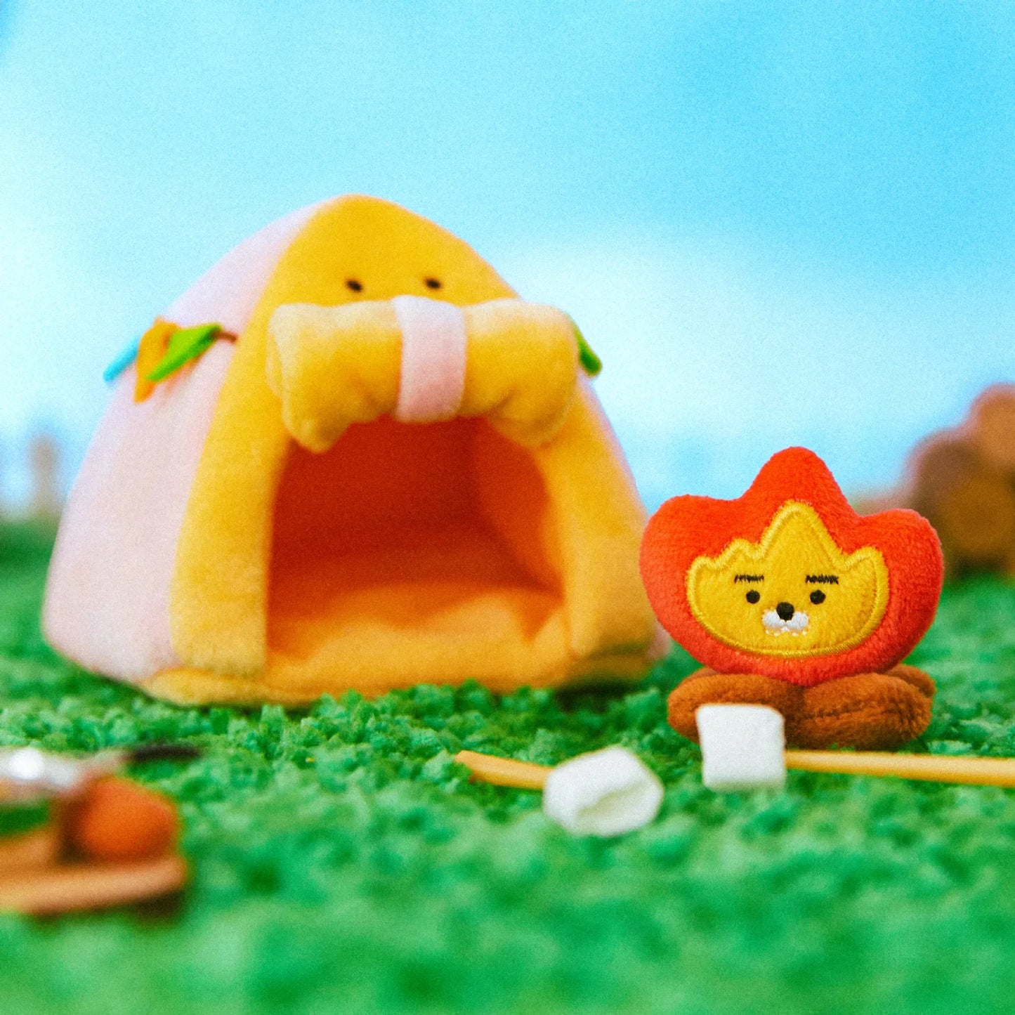 (OOTD) Plush Doll Camping House Set Tent & Campfire