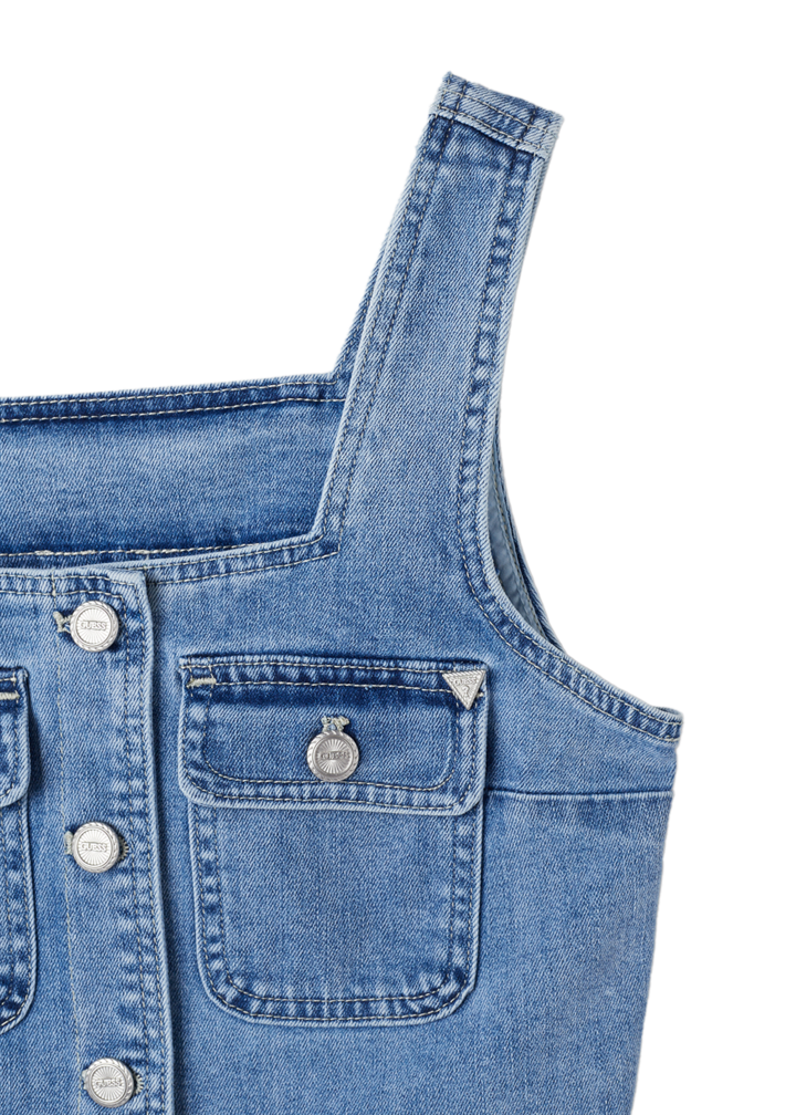 Women's M-Tone Pocket Vest (Medium Blue) Worn by NMIXX