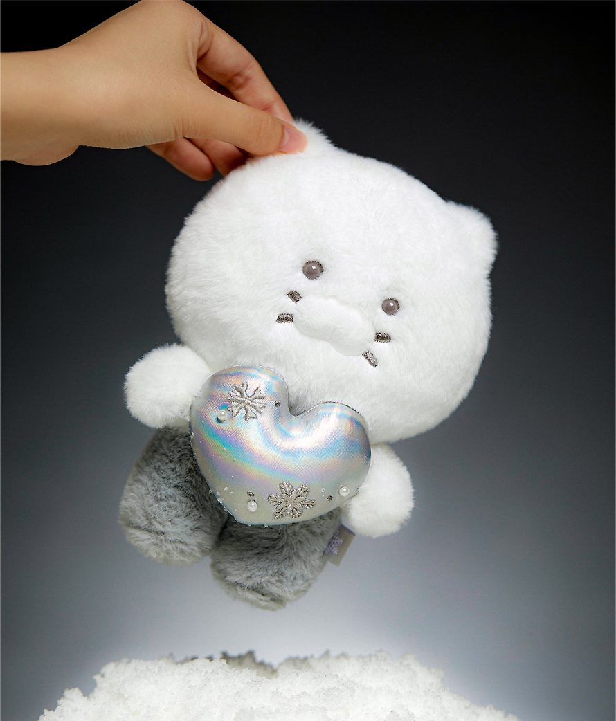 [KAKAO FRIENDS] White silver snowflake heart doll OFFICIAL MD