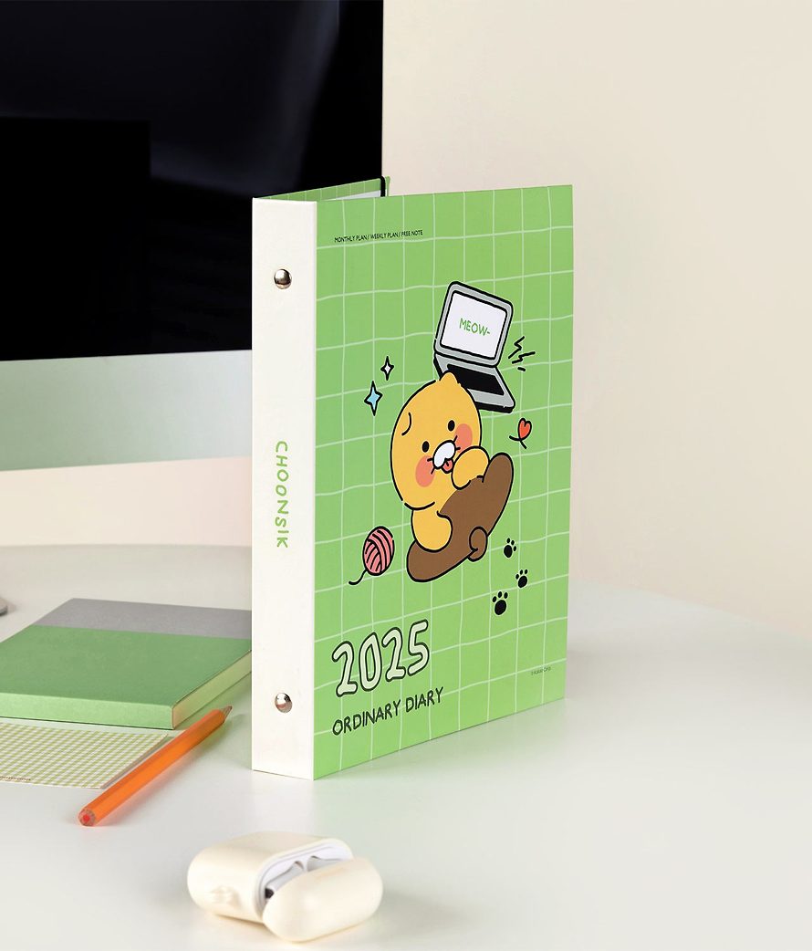 [KAKAO FRIENDS] Choonsik's Ordinary 2025 A5 Binder 6-hole Diary OFFICIAL MD