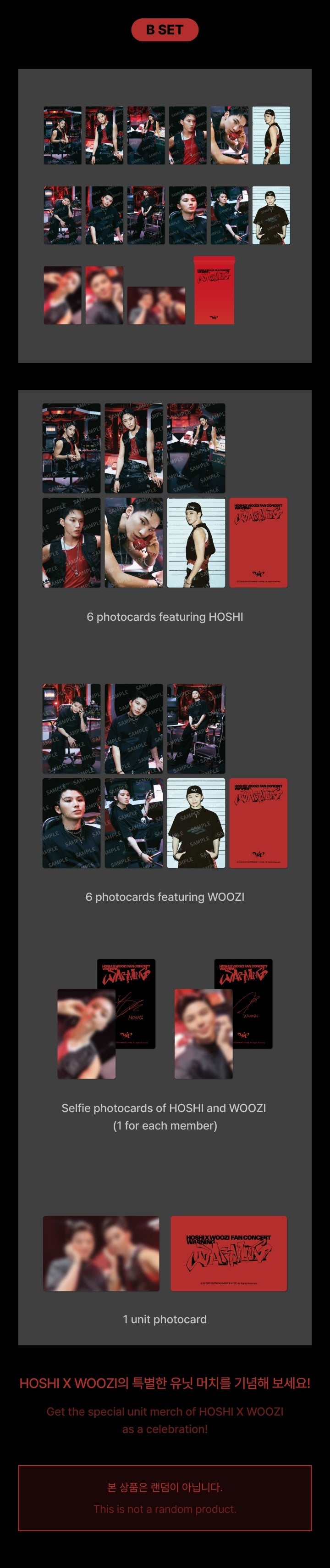 [SEVENTEEN] HOSHI X WOOZI FAN CONCERT [WARNING] Photo Card