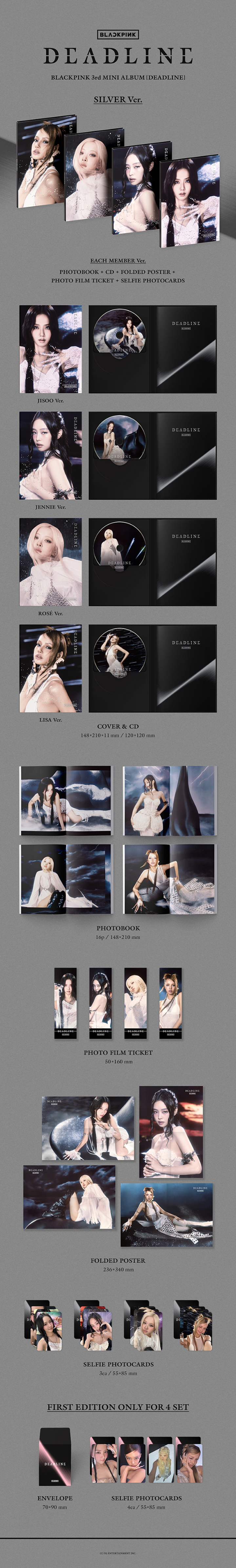[BLACKPINK]3rd MINI ALBUM [DEADLINE] SILVER Ver. (Set)