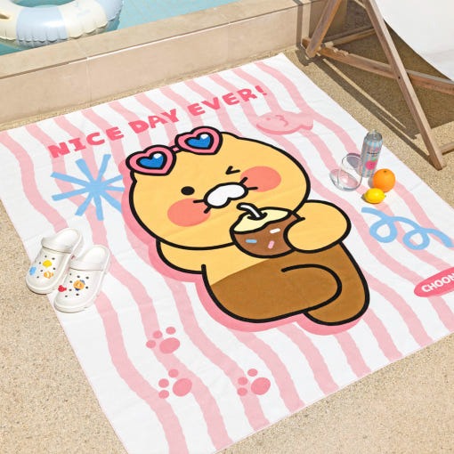 [Kakao Friends]Chunsik Beach Towel Over sized Microfiber Swimming Towel