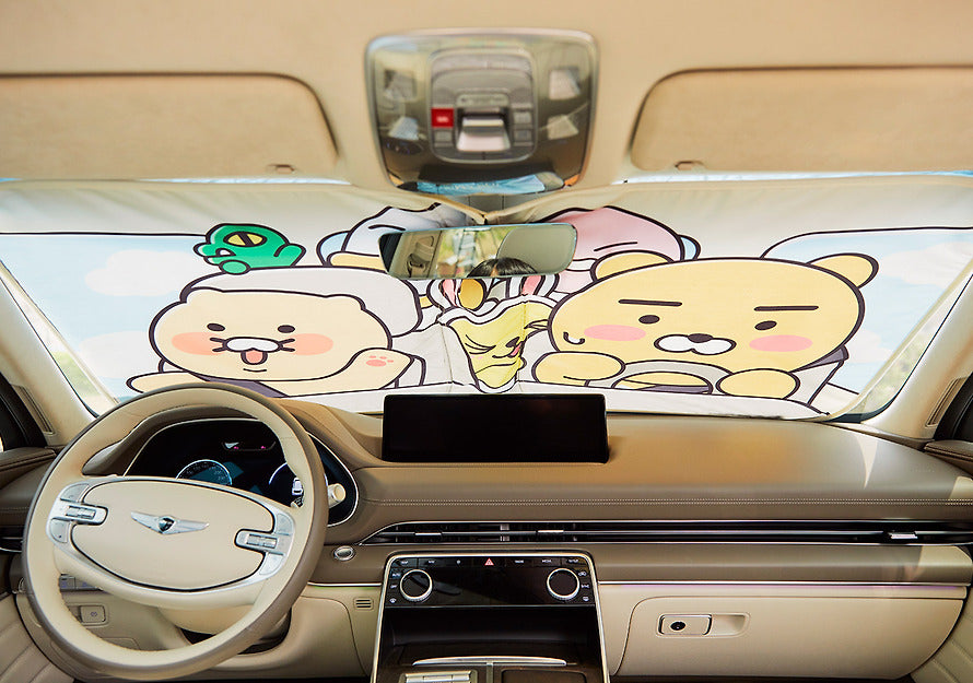 Front Windshield Sunshade Kakao Friends Car Ride Edition