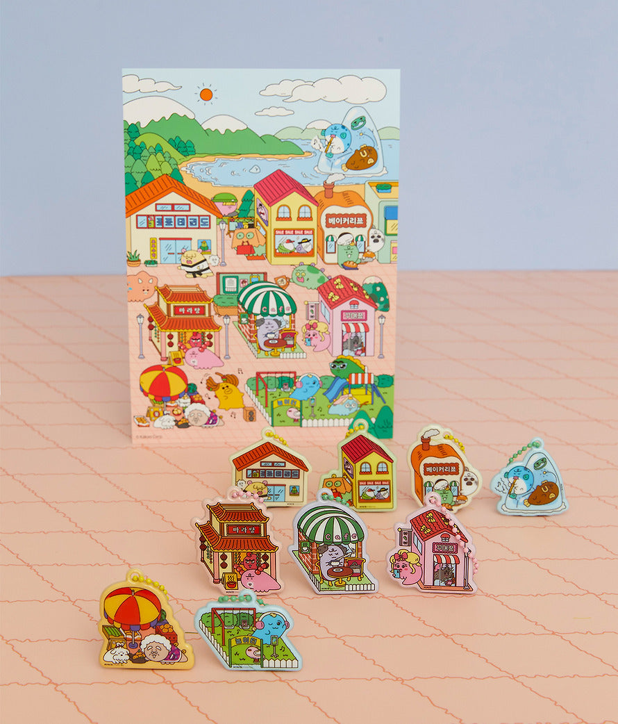 [KAKAO FRIENDS] jjordy town squishy keyring full set