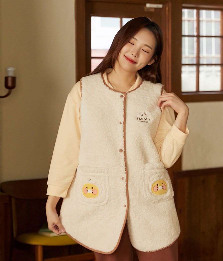 [KAKAO FRIENDS] Floofy Friends long wool vest OFFICIAL MD