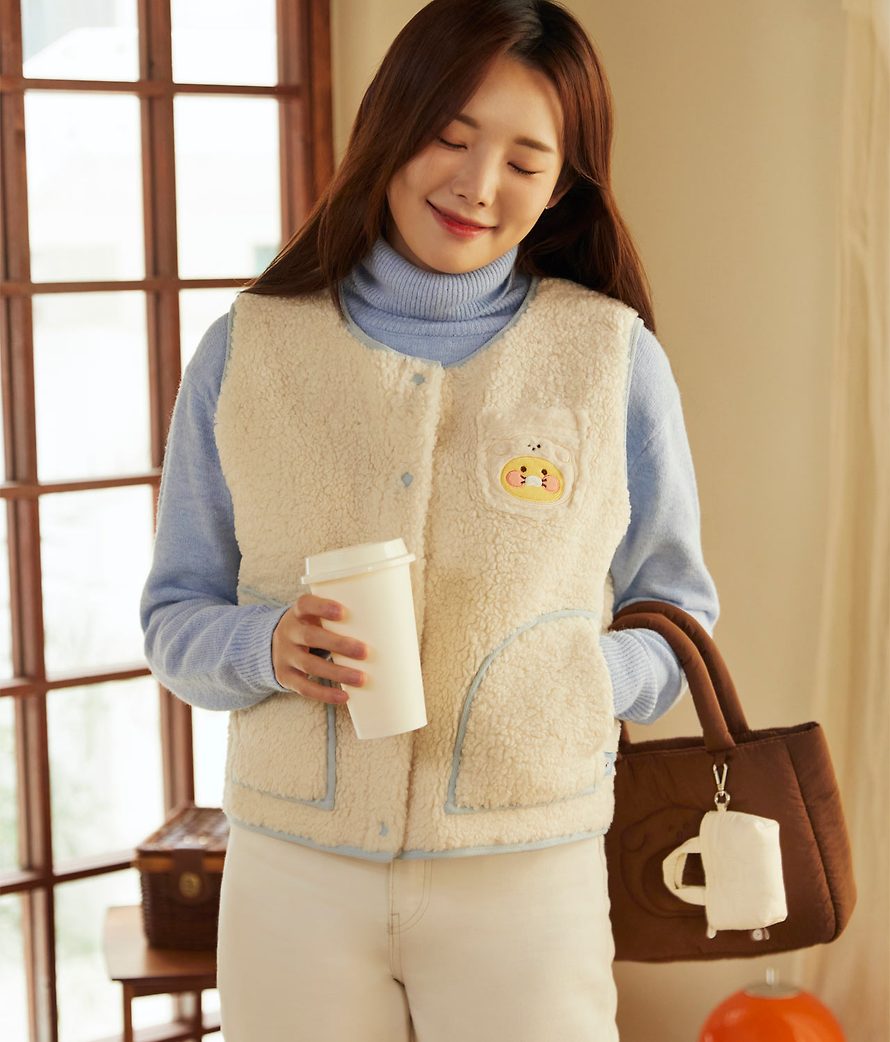 [KAKAO FRIENDS] Floofy Friends short wool vest OFFICIAL MD