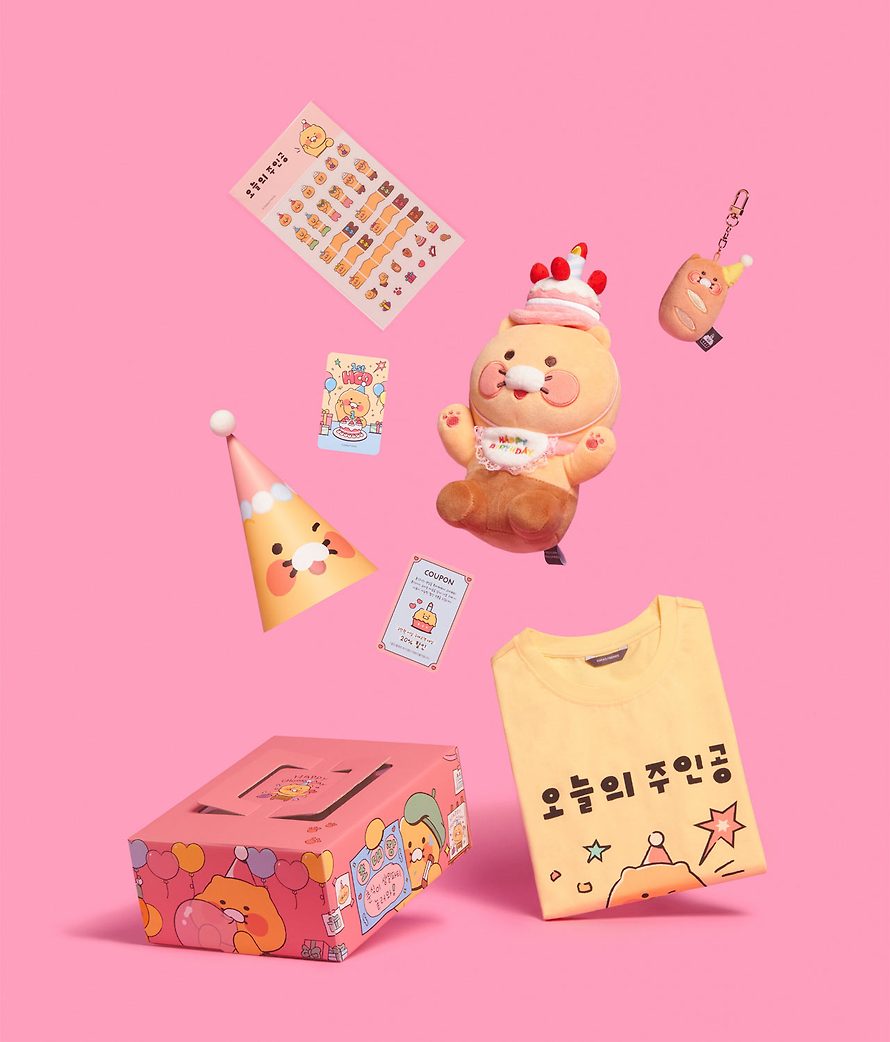 [KAKAO FRIENDS] Birthday party set Choonsik (Camera keyring) OFFICIAL MD