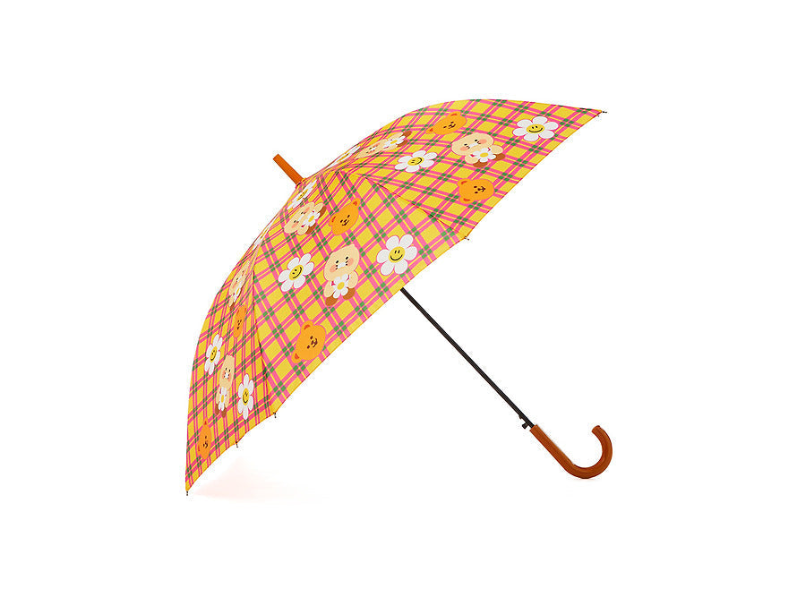 WiggleWiggle x Kakao Friends Long Umbrella  Chunsik Checkered