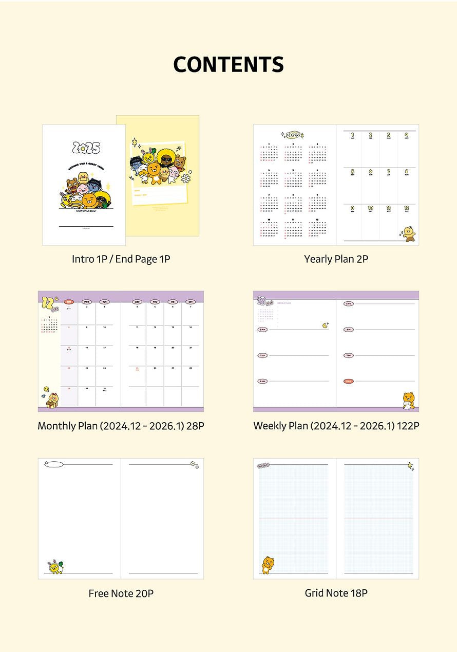 [KAKAO FRIENDS] Say Cheese 2025 Diary Apeach OFFICIAL MD