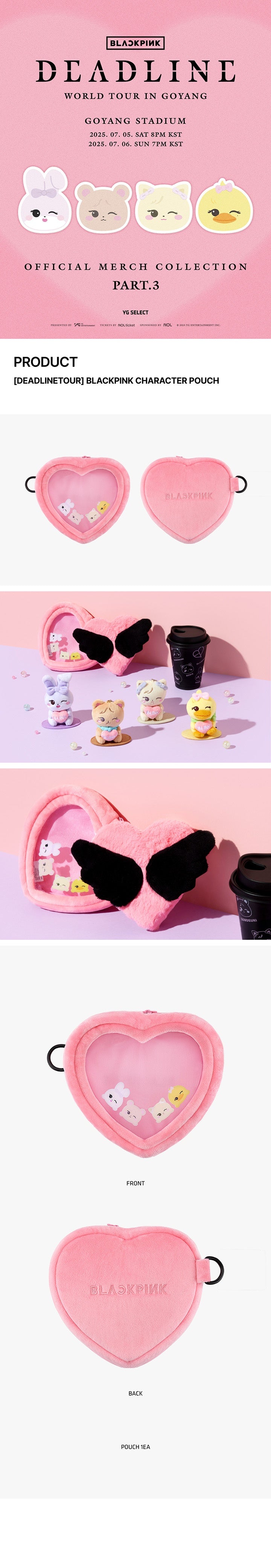 [BLACKPINK ] [DEADLINETOUR] CHARACTER POUCH