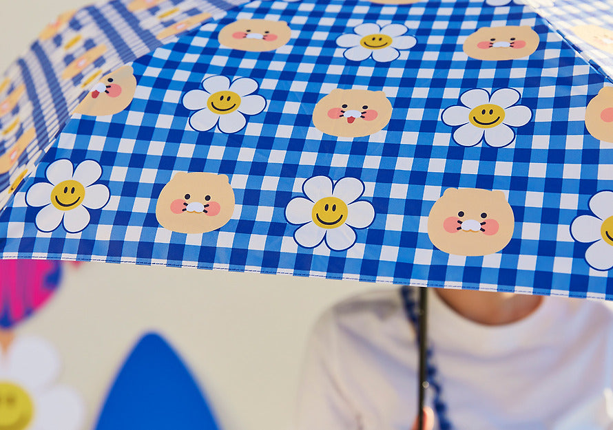 WiggleWiggle x Kakao Friends 3-Fold Umbrella Chunsik Gingham