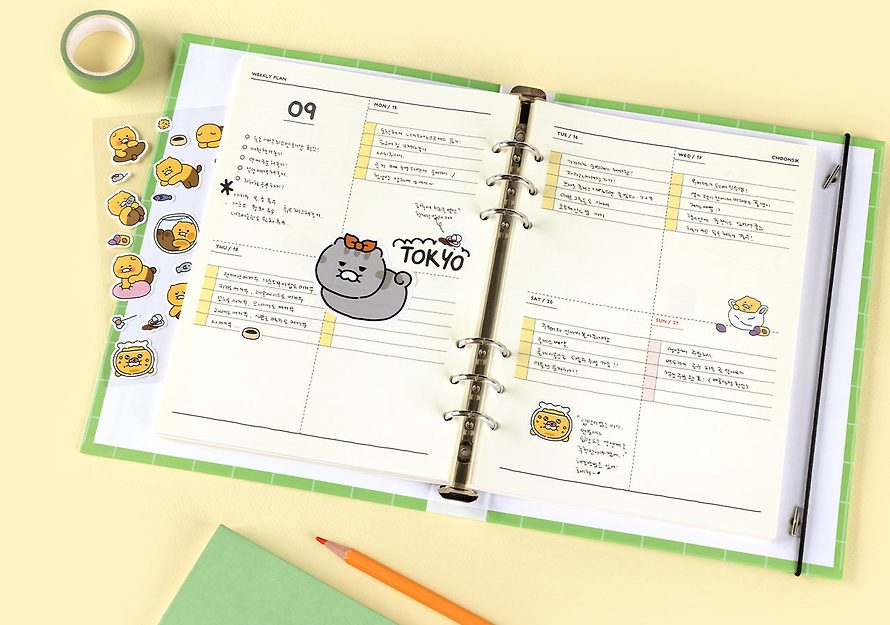 [KAKAO FRIENDS] Choonsik's Ordinary 2025 A5 Binder 6-hole Diary OFFICIAL MD