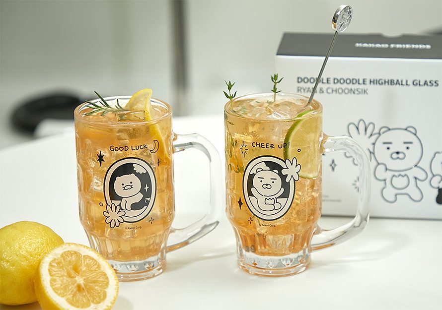 [KAKAO FRIENDS] Glass cup 2P set Ryan Choonsik OFFICIAL MD