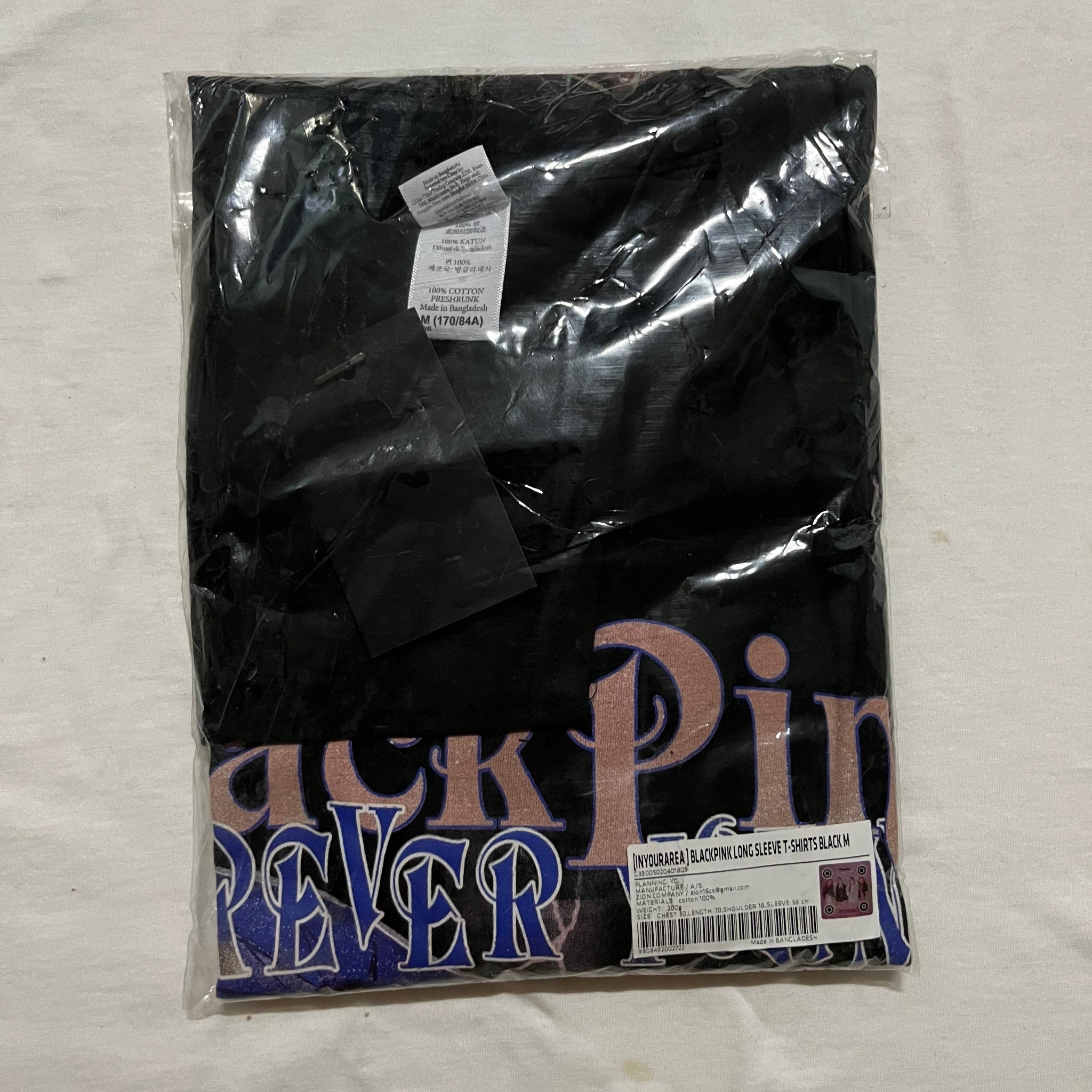 [BLACKPINK] in your area long sleeve t-shirts black m