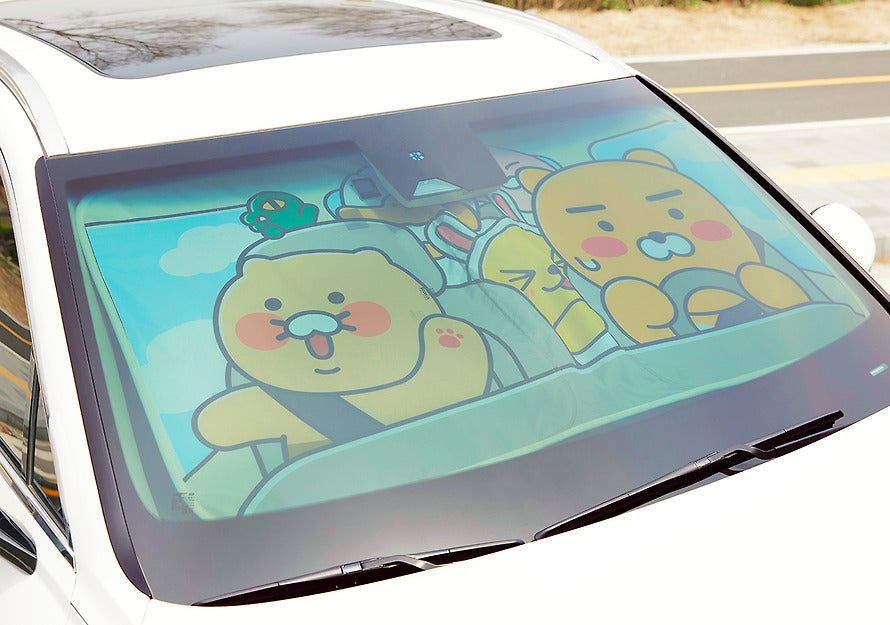 Front Windshield Sunshade Kakao Friends Car Ride Edition