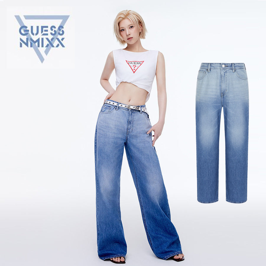 Men's Gradient Wide Denim Pants (Light Blue) Worn by NMIXX