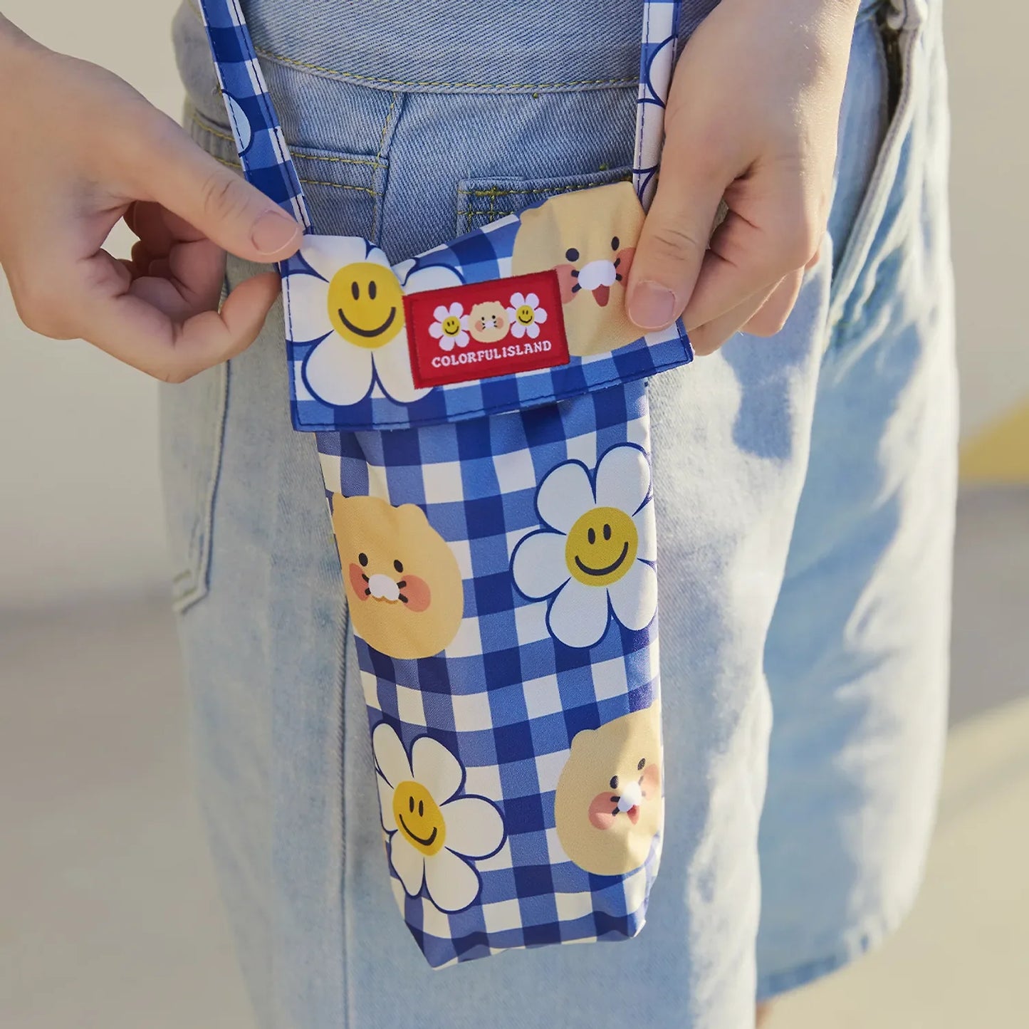 WiggleWiggle x Kakao Friends 3-Fold Umbrella Chunsik Gingham