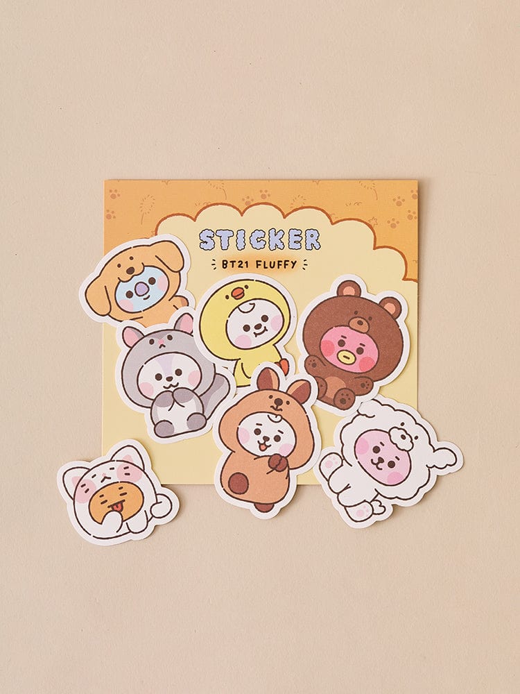 [BTS] BT21 BABY Fluffy Sticker Pack Set 7pcs
