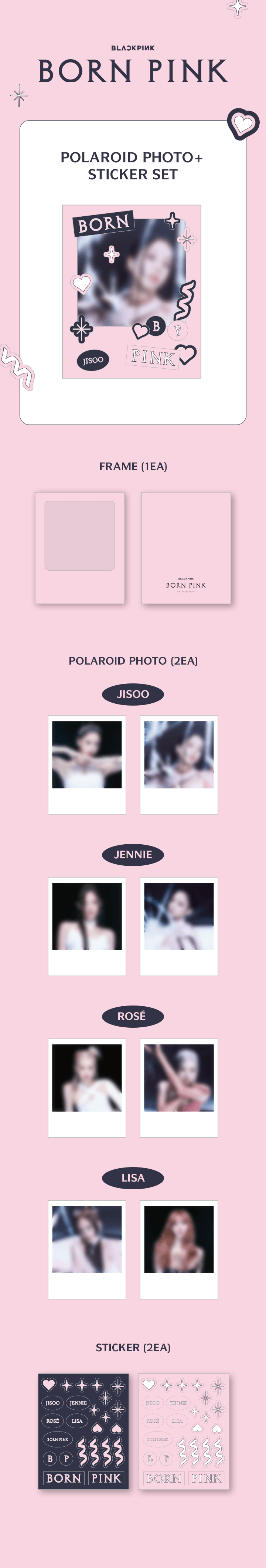 [BLACKPINK][BORNPINK] POLAROID PHOTO + STICKER SET