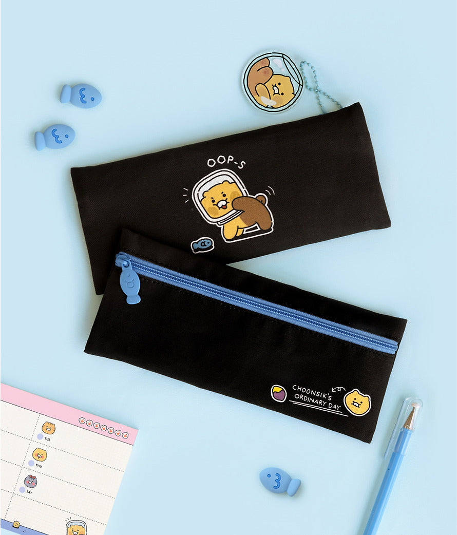 [KAKAO FRIENDS] choonsik ordinary fabric flat pencil case