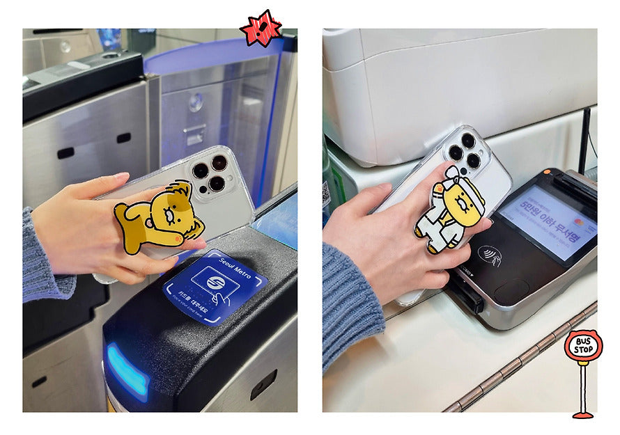 [KAKAO FRIENDS] touch payment/transportation magsafe integrated smartphone grip choonsik