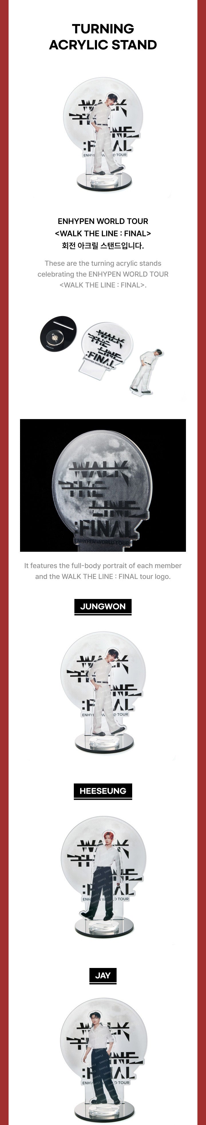 [ENHYPEN]  WORLD TOUR WALK THE LINE : FINAL Official MD Member.