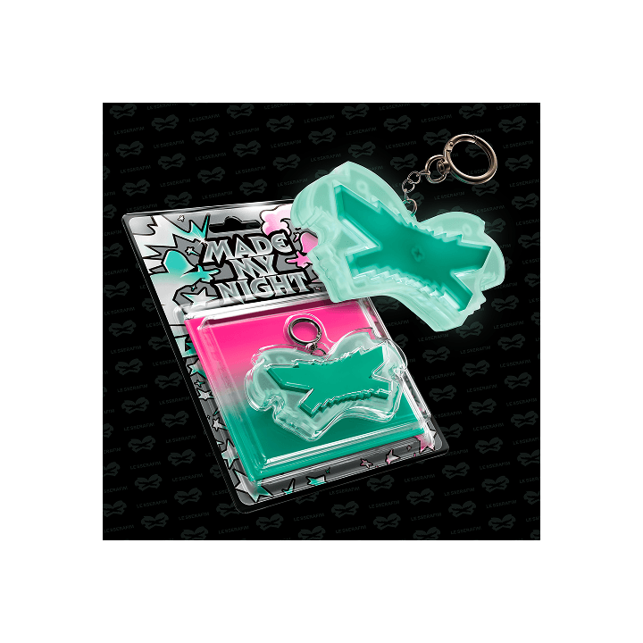 [LE SSERAFIM] 2nd Single Album 'Made My Night' Glow Clicker Keychain (Mint ver.)