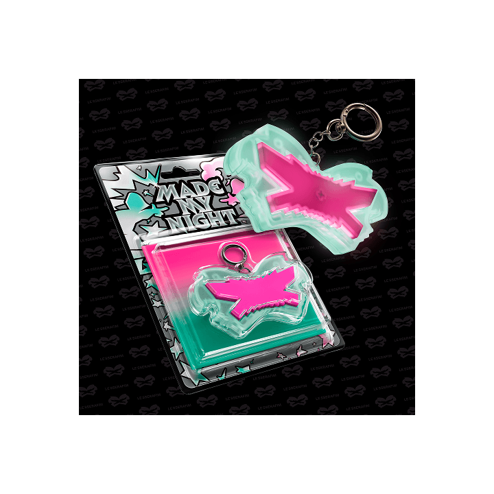 [LE SSERAFIM] 2nd Single Album 'Made My Night' Glow Clicker Keychain (Pink ver.)