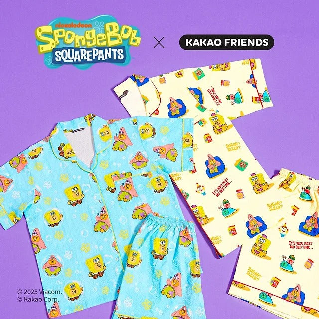 [Kakao Friends]SpongeBob x Kakao Friends Cooling Pajama Set (Men/Women)