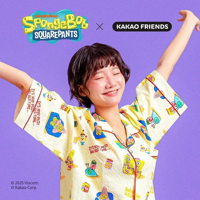 [Kakao Friends]SpongeBob x Kakao Friends Cooling Pajama Set (Men/Women)