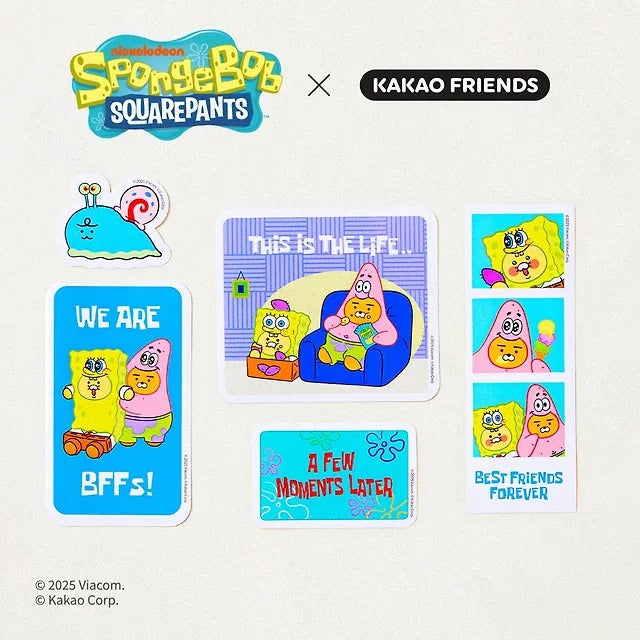 [Kakao Friends]SpongeBob x Kakao Friends  Sticker Set_Friends