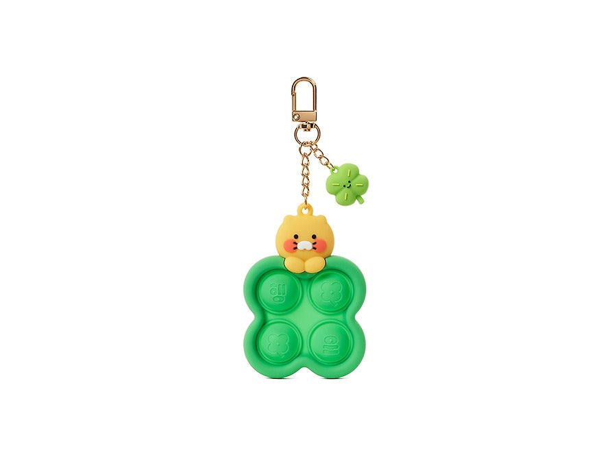 [KAKAO FRIENDS]Choonsik Clover Push Pop Keychain Silicone Fidget Pop Keyring