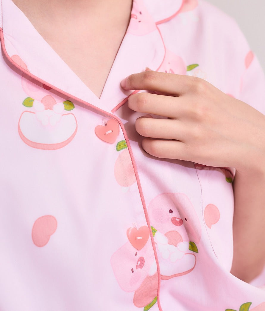 [KAKAO FRIENDS] Peach Women Pajama Set Pink Lounge Wear Apeach