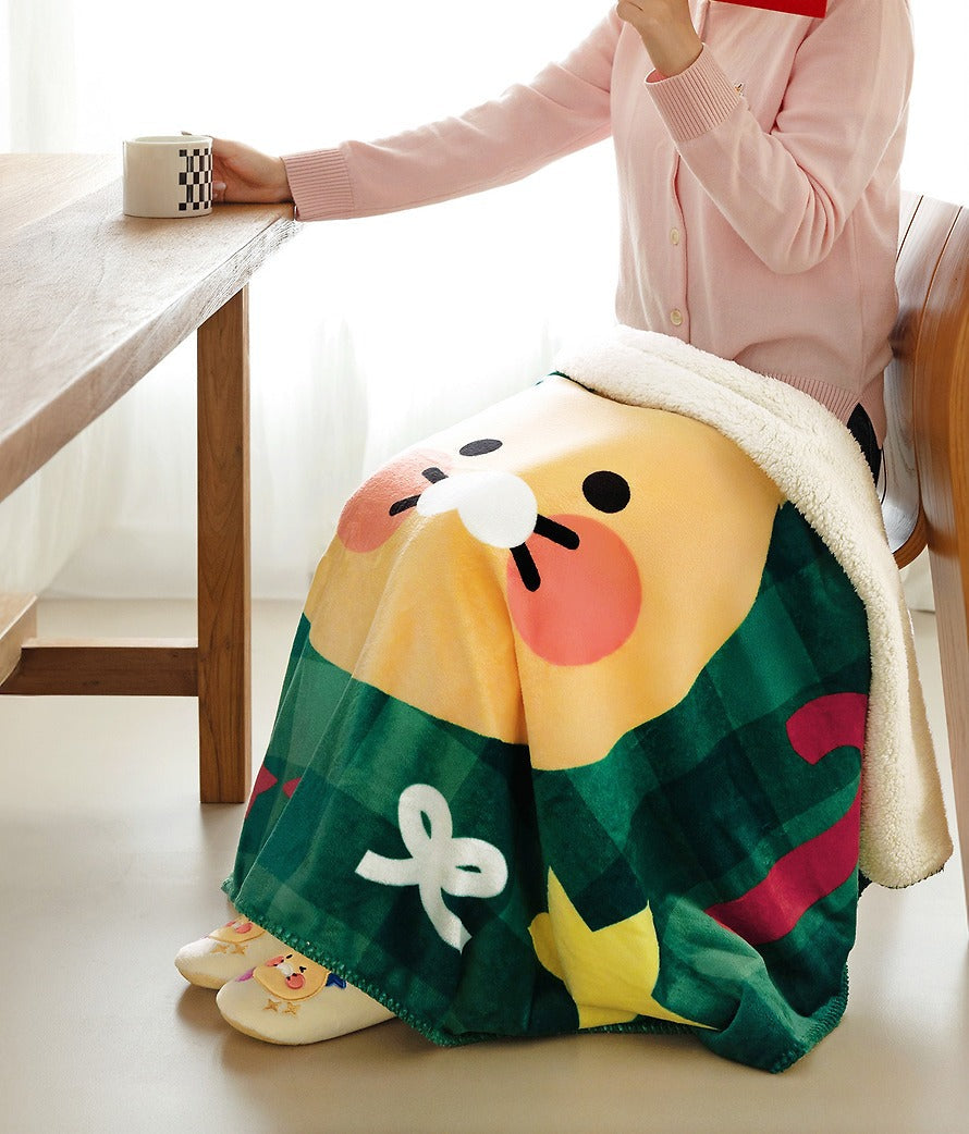 [KAKAO FRIENDS] Chunsik Fleece Blanket and Pouch Set