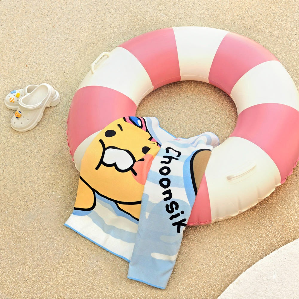 [Kakao Friends]Chunsik Beach Towel Over sized Microfiber Swimming Towel