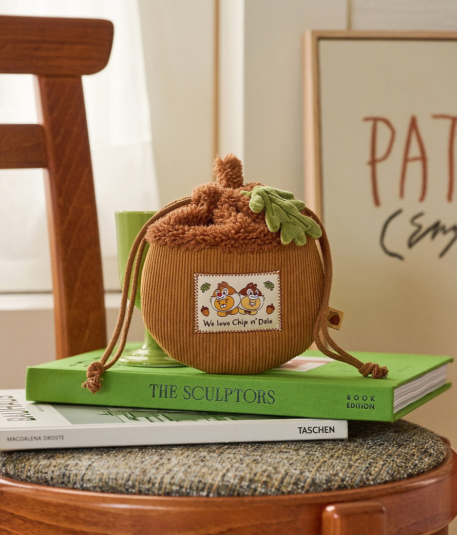[KAKAO FRIENDS]Disney Chip 'n Dale X Kakao Friends Ryan & Chunshik Acorn Drawstring Pouch