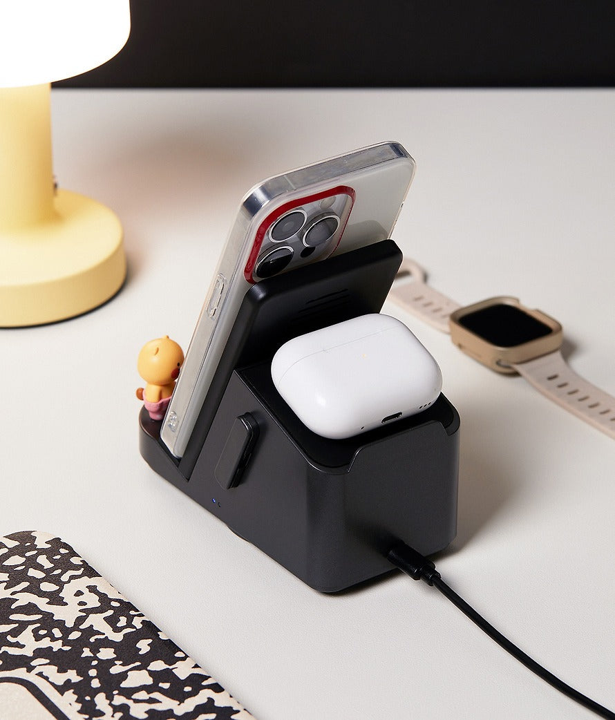 [KAKAO FRIENDS]3 in 1 Rotating Wireless Charging Stand Ryan